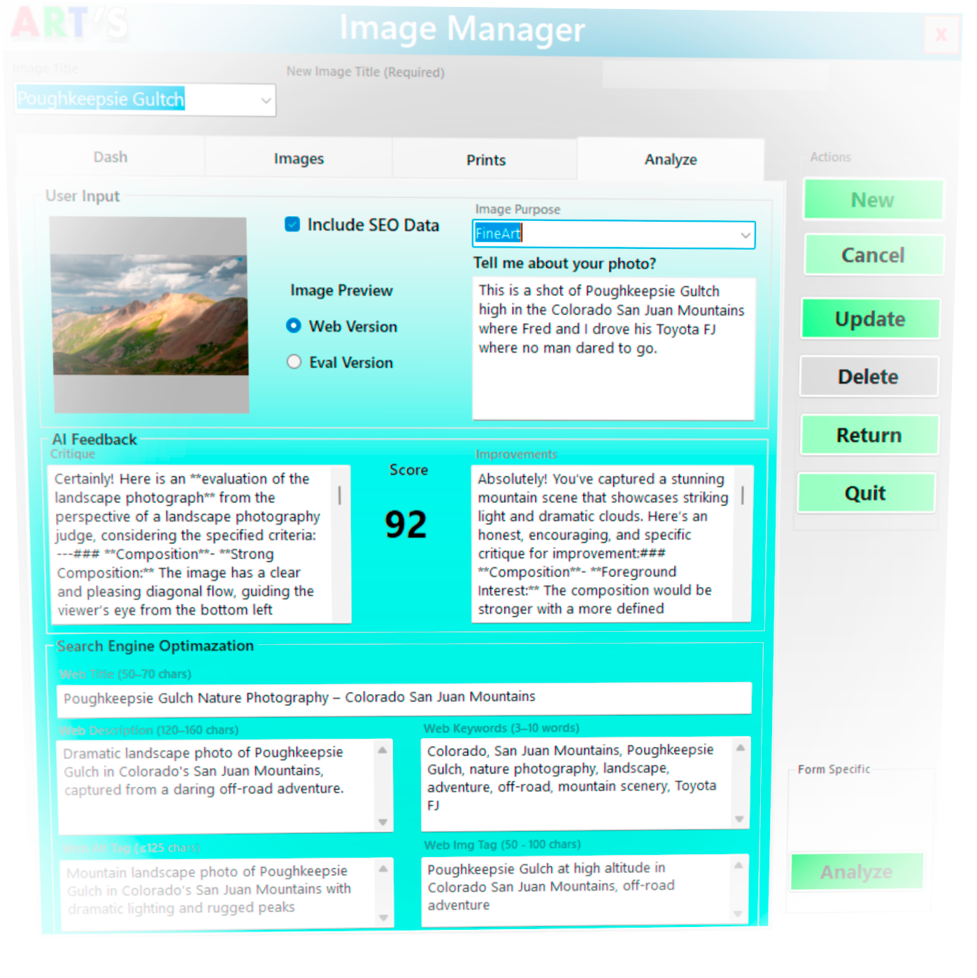 AI Analyze Tab